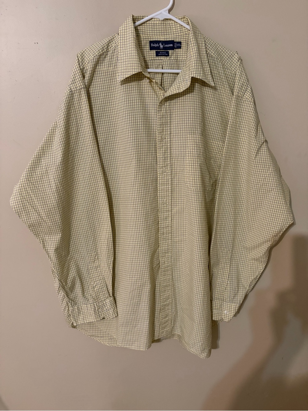 Ralph Lauren Yellow and White Micro-Check Dress Shirt